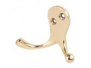 Securit Double Robe Hook (Brass) x 2